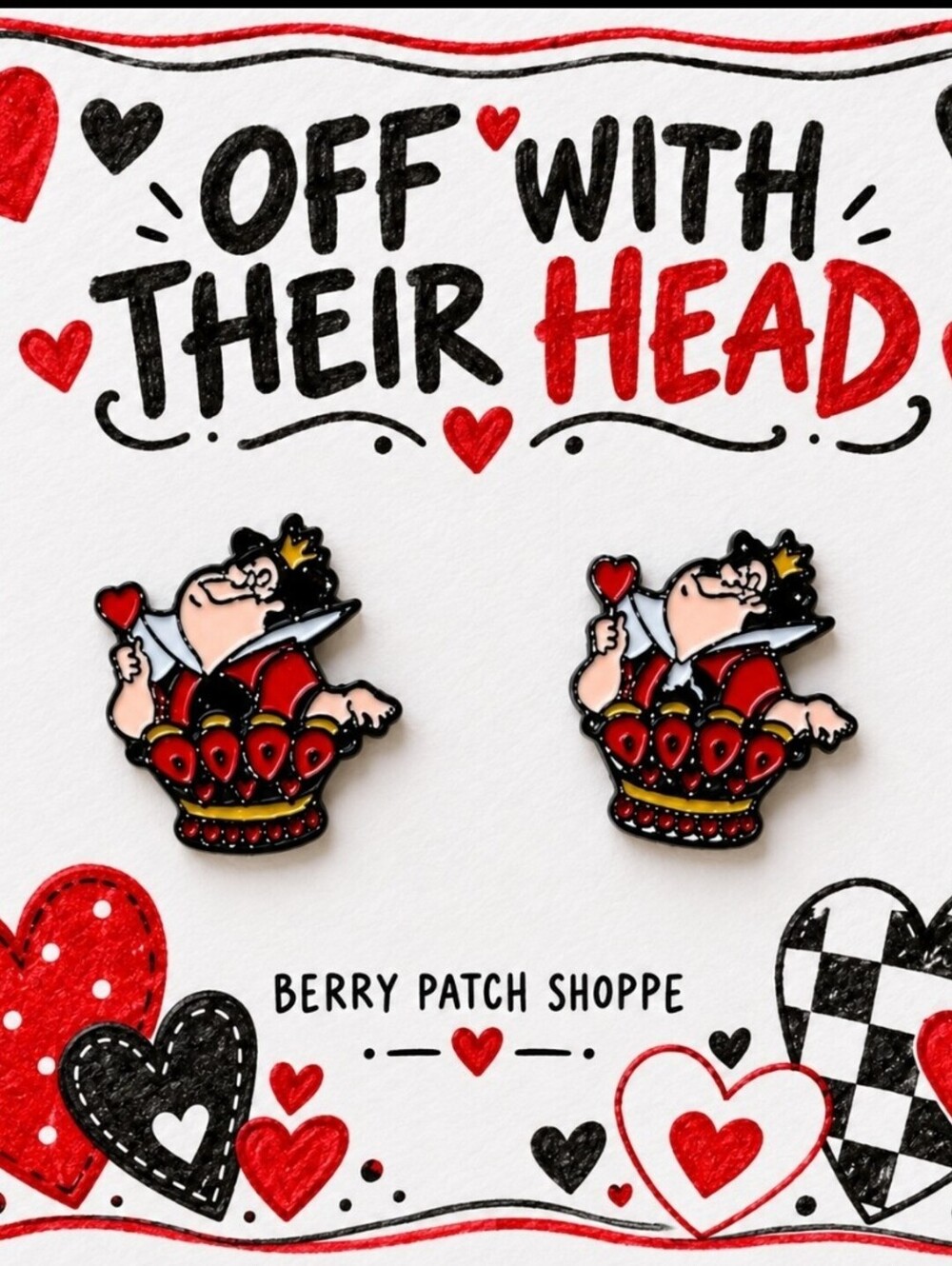 Disney's Alice in Wonderland The Queen of Hearts Stud Earrings
